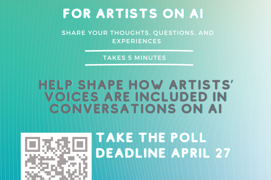Graphic for Mass Culture's Curiosity Poll for Artists on AI.